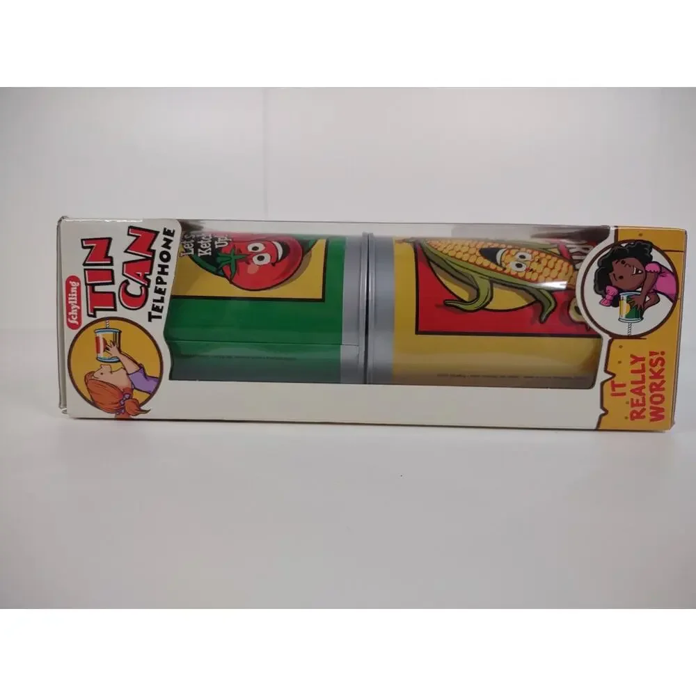 Schylling Tin Can String Telephone Corn & Tomato Retro Kids Toy Activity